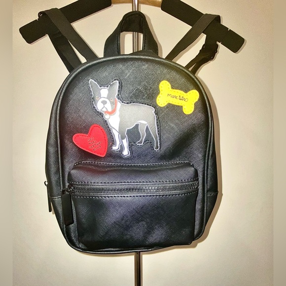 Marc Tetro Black Dog Design Backpack and Pouch with Leash - Picture 2 of 9